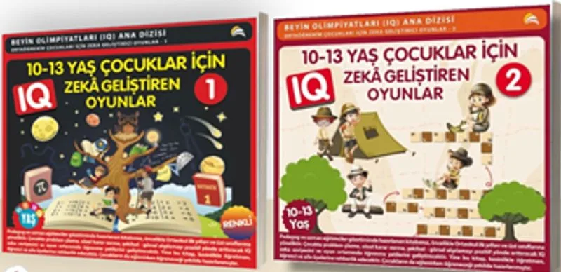 10-11-12-13 Yaş ve Üstü Çocuklar İçin IQ Zeka Geliştiren Akıl Oyunları (2 Kitap)