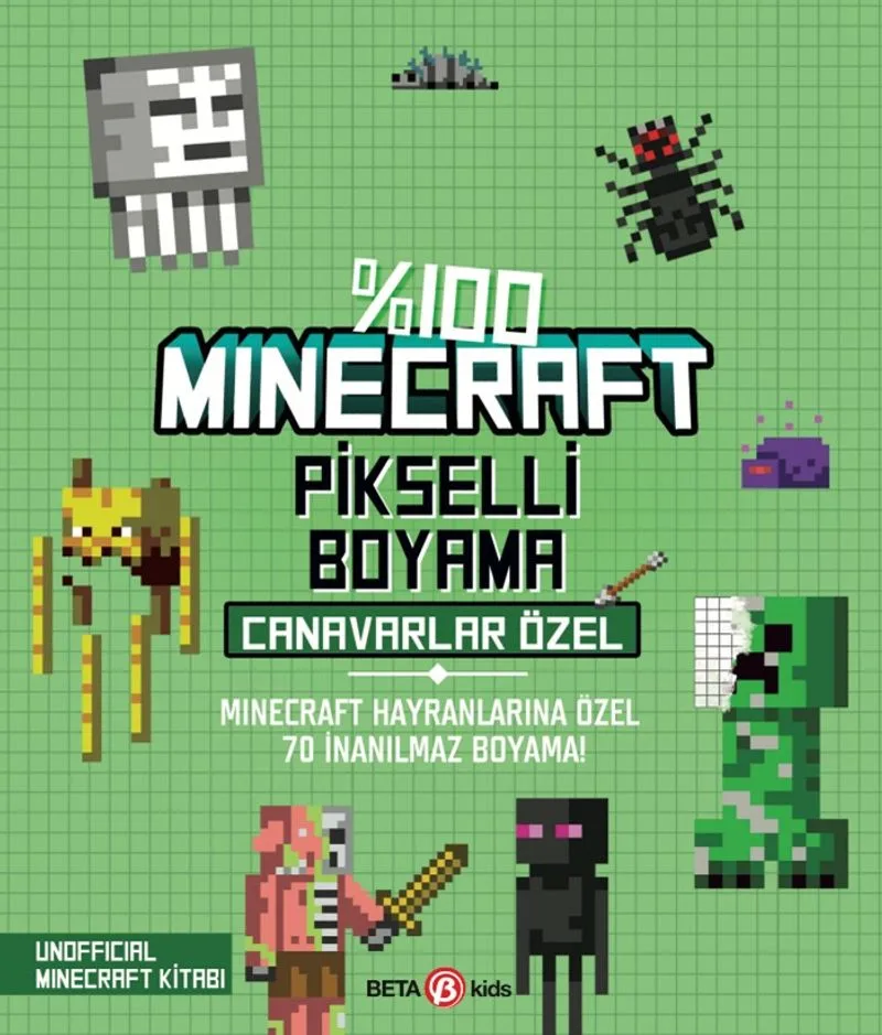 %100 Mınecraft Pikselli Boyama Canavarlar Özel