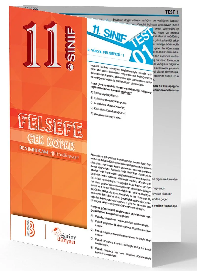 11. Sınıf Felsefe Çek Kopar Yaprak Test