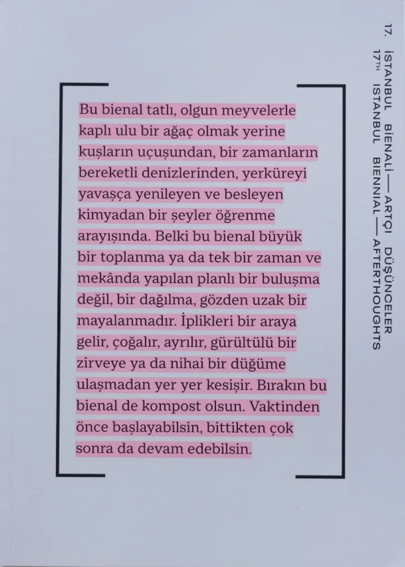 17. İstanbul Bienali &ndash; Artçı Düşünceler (Katalog)