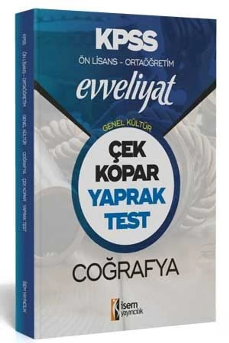 2020 Evveliyat KPSS Genel Kültür Ortaöğretim Ön Lisans Coğrafya Çek Kopar Yaprak Test