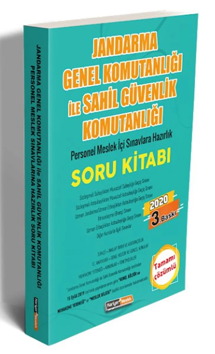 2020 Jandarma Genel Komutanlığı ile Sahil Güvenlik Komutanlığı Personel Meslek İçi Sınavlara Hazırlık Soru Kitabı