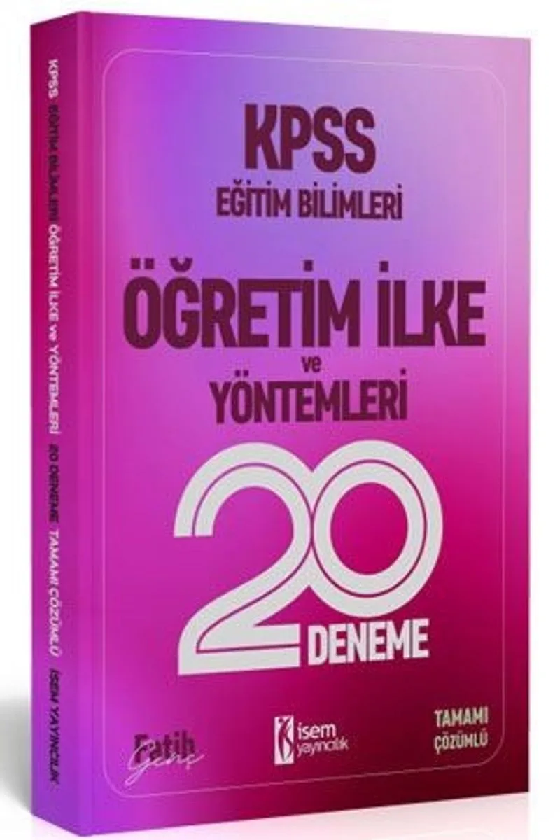 2020 KPSS Eğitim Bilimleri Öğretim İlke ve Yöntemleri 20 Deneme