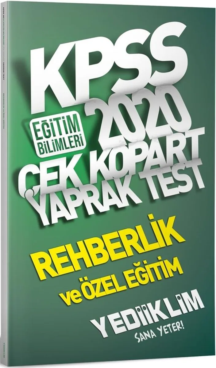 2020 KPSS Eğitim Bilimleri Rehberlik ve Özel Eğitim Çek Kopart Yaprak Test