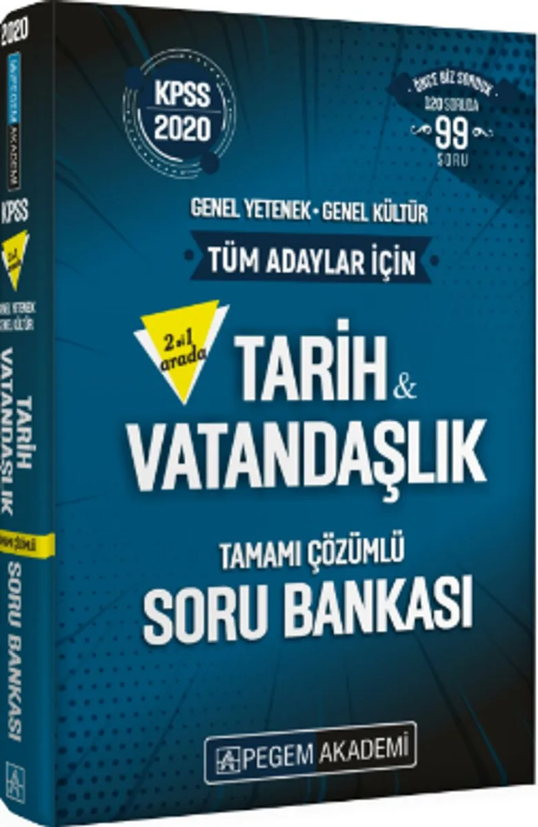2020 KPSS Genel Yetenek Genel Kültür İkisi Bir Arada Tarih - Vatandaşlık Tamamı Çözümlü Soru Bankası