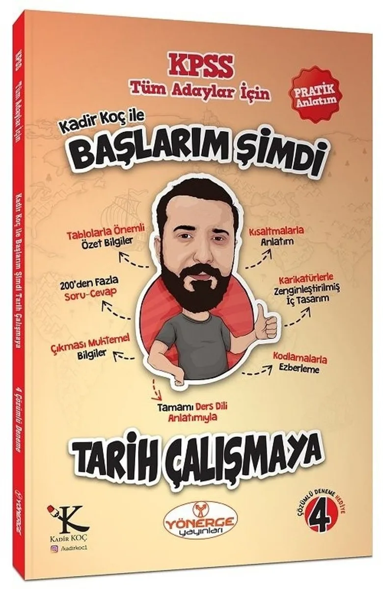 2020 KPSS Kadir Koç ile Başlarım Şimdi Tarih Çalışmaya Ders Notları (4 Deneme İlaveli)