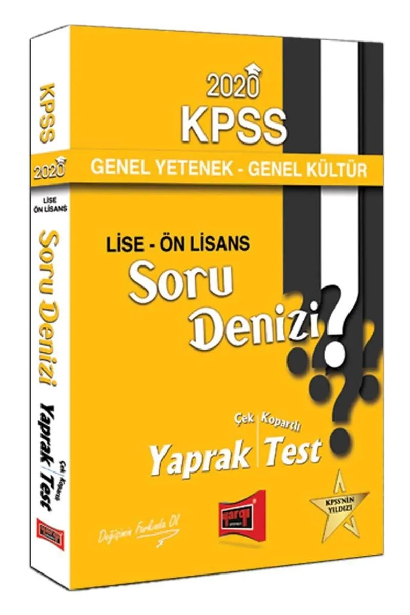 2020 KPSS Lise-Ön Lisans Genel Yetenek Genel Kültür Soru Denizi Çek Kopartlı Yaprak Test