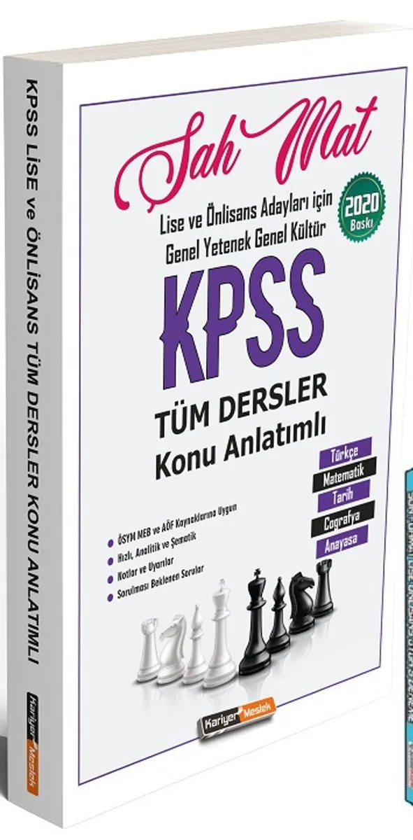 2020 KPSS Lise Önlisans Şah Mat Genel Yetenek Genel Kültür Tüm Dersler Konu Anlatımlı