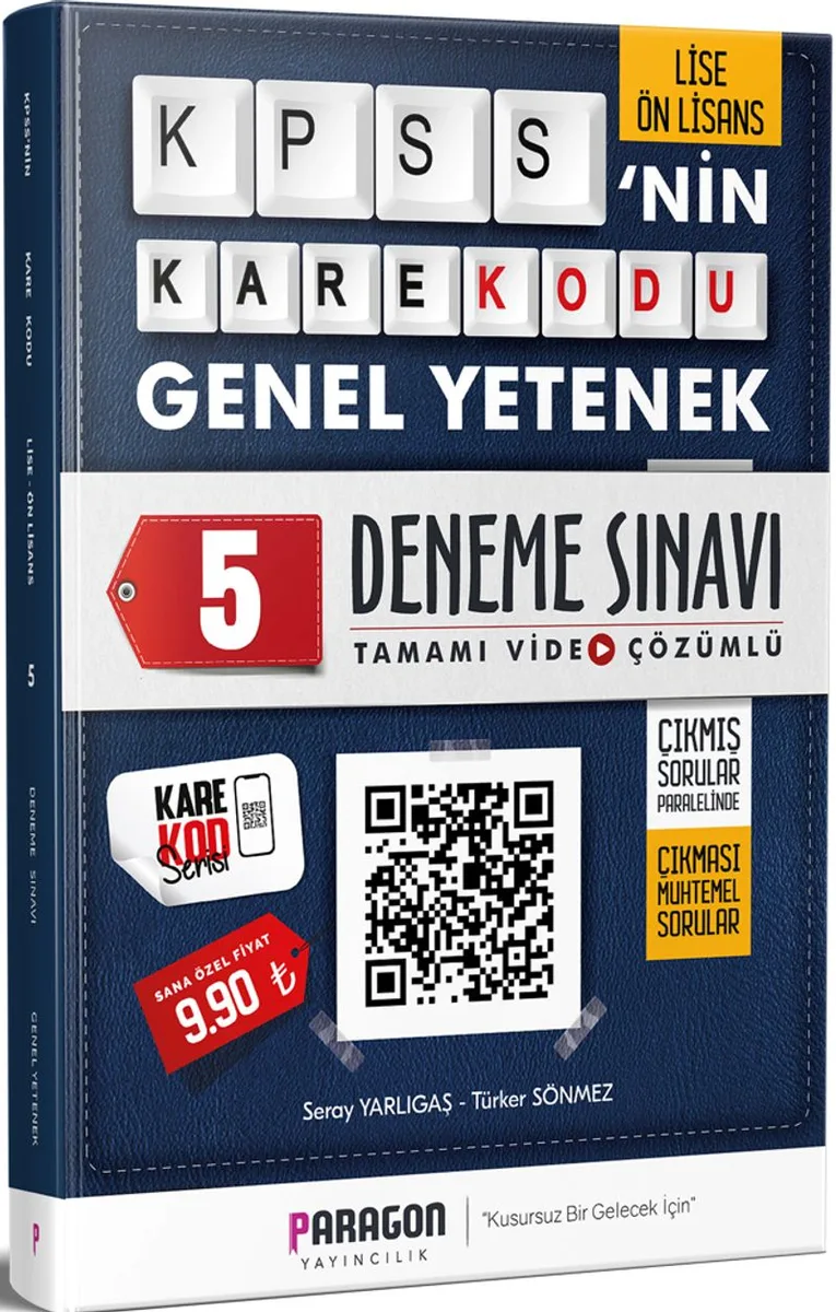 2020 Lise-Önlisans KPSS'nin KareKodu Genel Kültür Tamamı Video Çözümlü 5 Deneme Sınavı