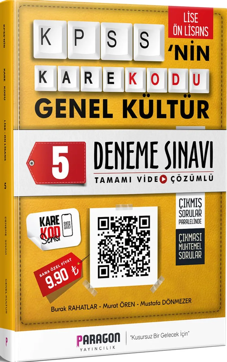 2020 Lise-Önlisans KPSS'nin KareKodu Genel Yetenek Tamamı Video Çözümlü 5 Deneme Sınavı