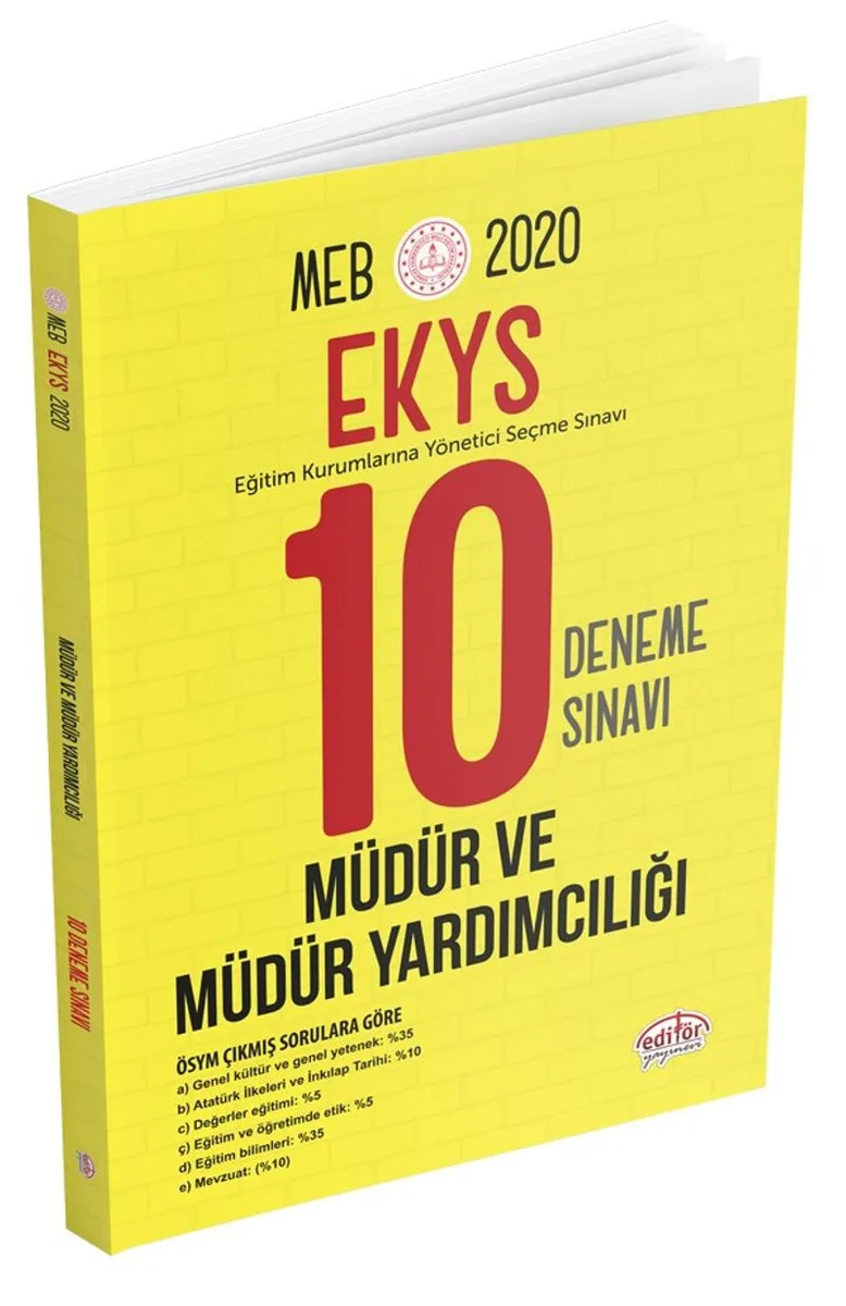 2020 MEB EKYS Müdür ve Müdür Yardımcılığı 10 Deneme Sınavı