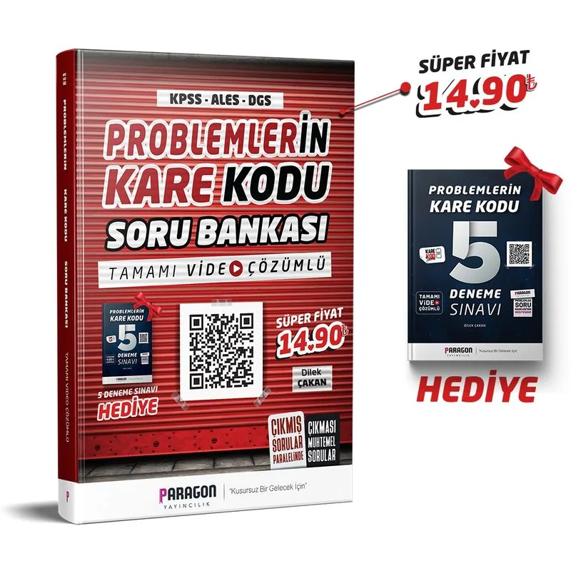 2020 Problemlerin KareKodu KPSS-ALES-DGS Tamamı Video Çözümlü Soru Bankası + 5 Deneme Hediye