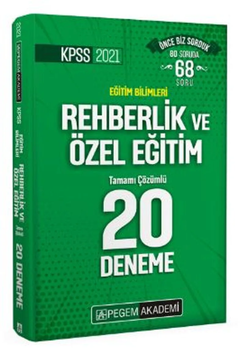 2021 KPSS Eğitim Bilimleri Rehberlik ve Özel Eğitim Tamamı Çözümlü 20 Deneme