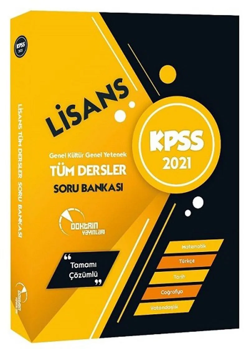 2021 KPSS GY GK Lisans Tüm Dersler Soru Bankası Çözümlü Tek Kitap