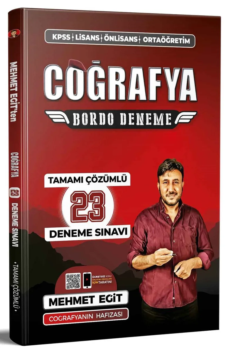 2022 KPSS Coğrafya Tamamı Çözümlü 23 Bordo Deneme Sınavı