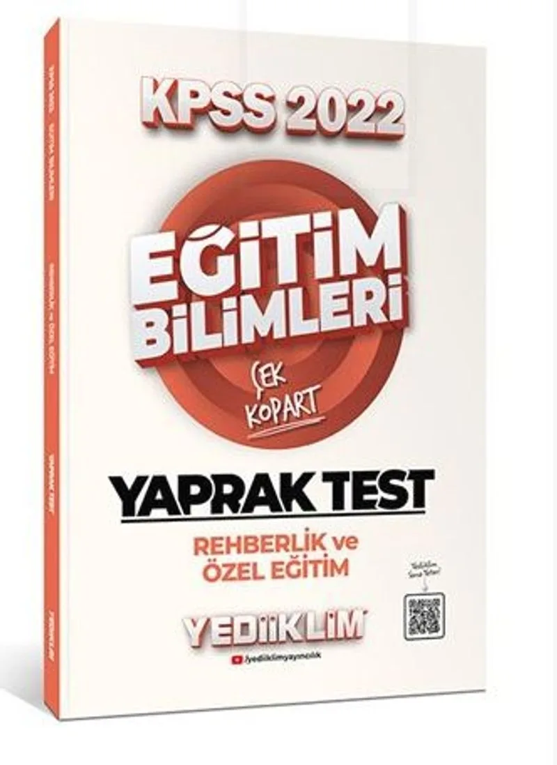 2022 KPSS Eğitim Bilimleri Rehberlik ve Özel Eğitim Çek Kopart Yaprak Test
