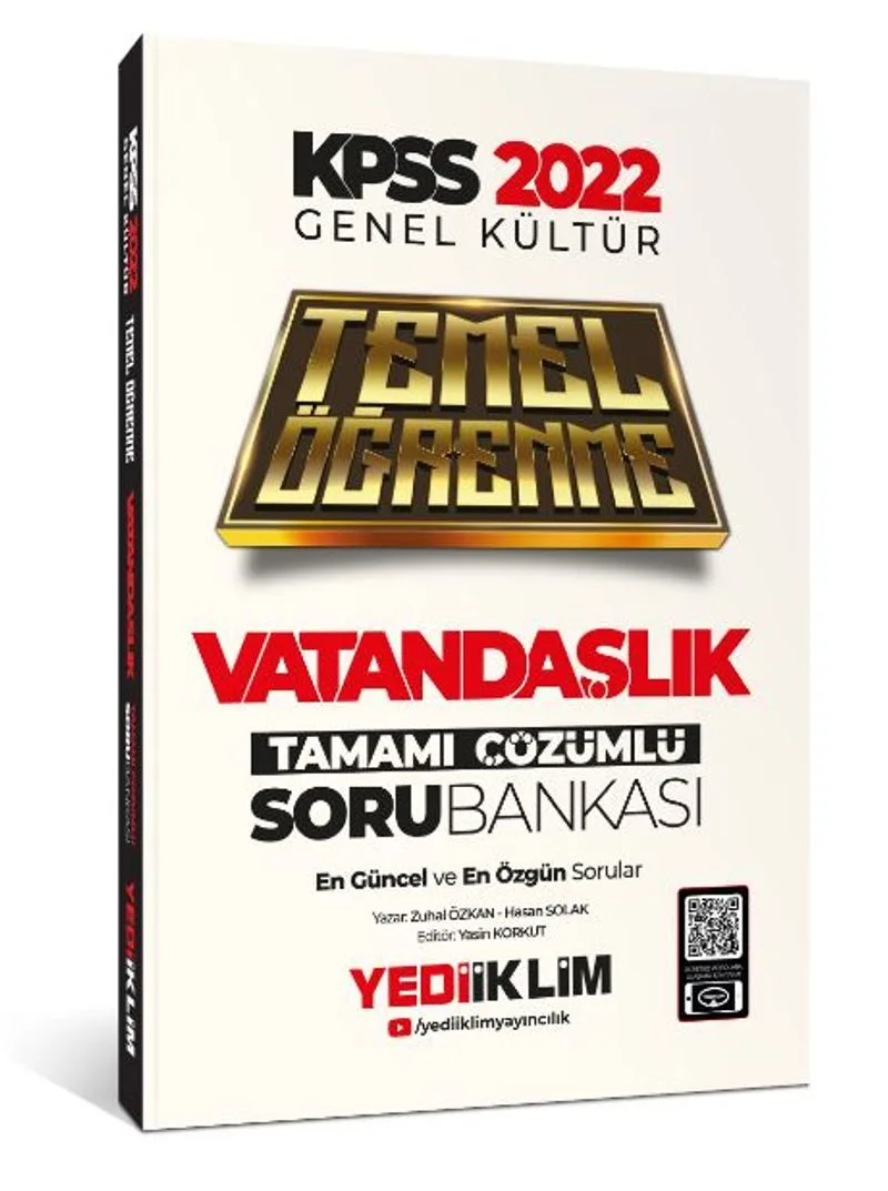 2022 KPSS Genel Kültür Vatandaşlık Temel Öğrenme Tamamı Çözümlü Soru Bankası