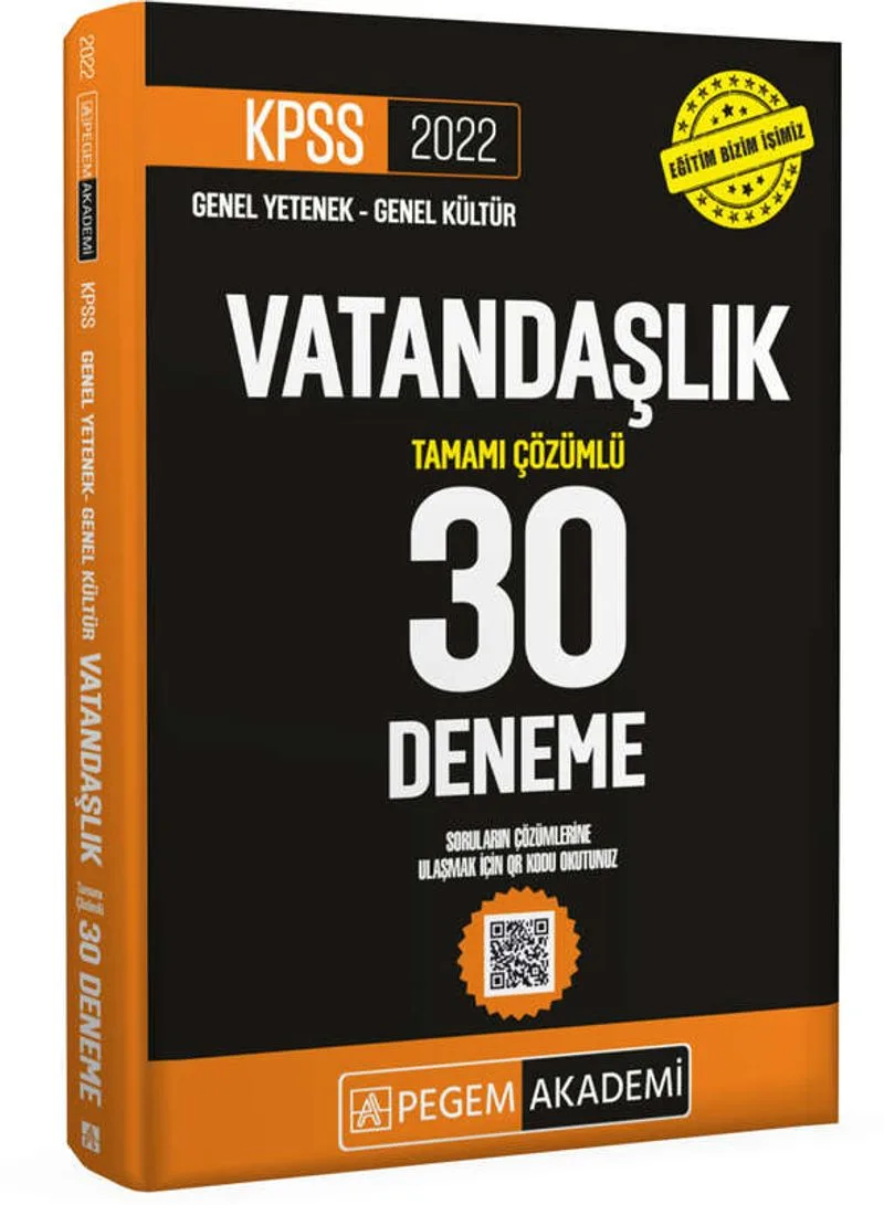 2022 KPSS Genel Yetenek - Genel Kültür Vatandaşlık 30 Deneme