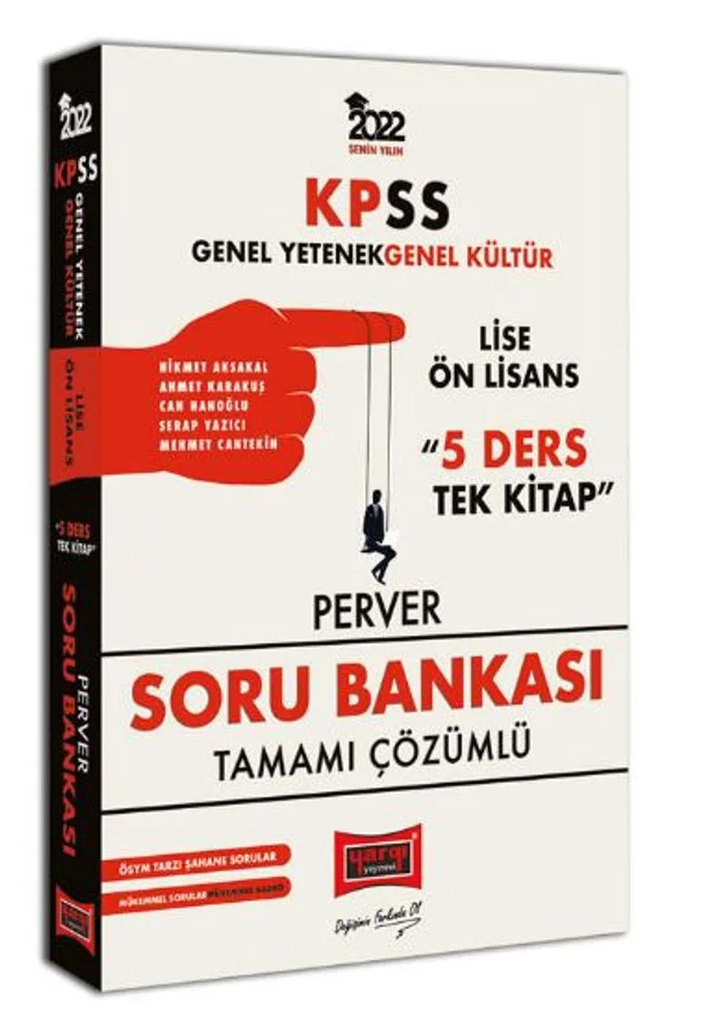 2022 KPSS GY GK Lise Ön Lisans 5 Ders Tek Kitap Perver Tamamı Çözümlü Soru Bankası