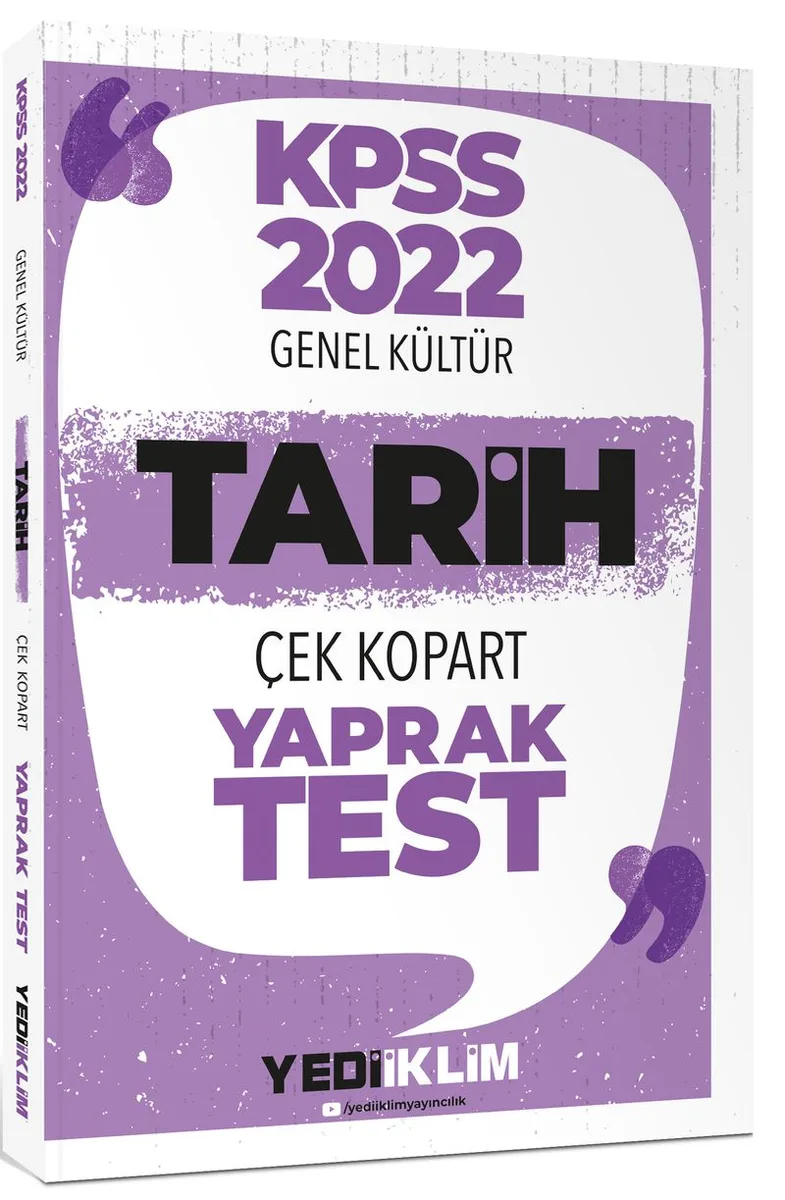 2022 KPSS Lisans Genel Kültür Tarih Çek Kopart Yaprak Test