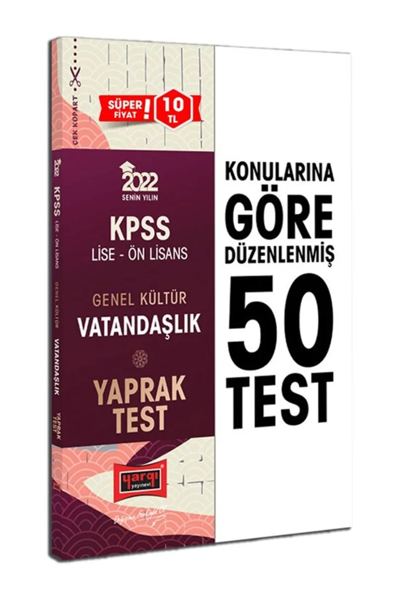 2022 KPSS Lise Ön Lisans Genel Kültür Vatandaşlık Yaprak Test