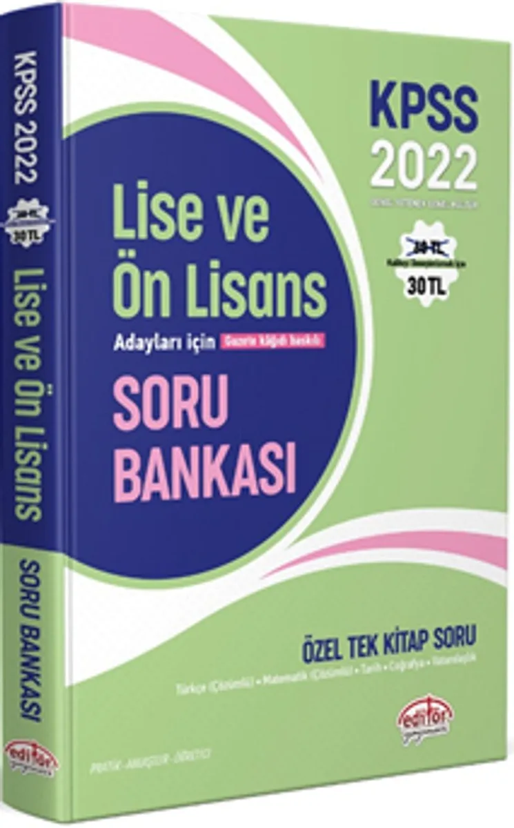 2022 KPSS Lise ve Ön Lisans Adayları İçin Özel Tek Kitap Soru Bankası