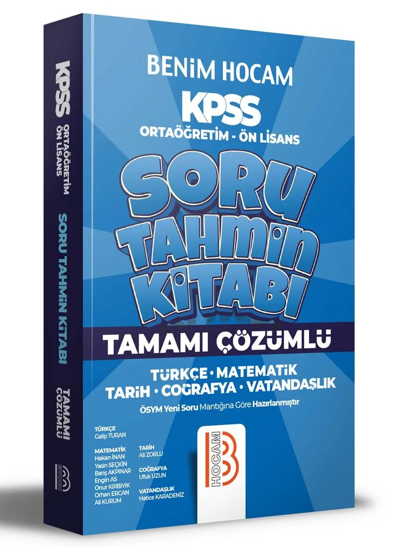 2022 KPSS Ortaöğretim Ön Lisans Tamamı Çözümlü Soru Tahmin Kitabı