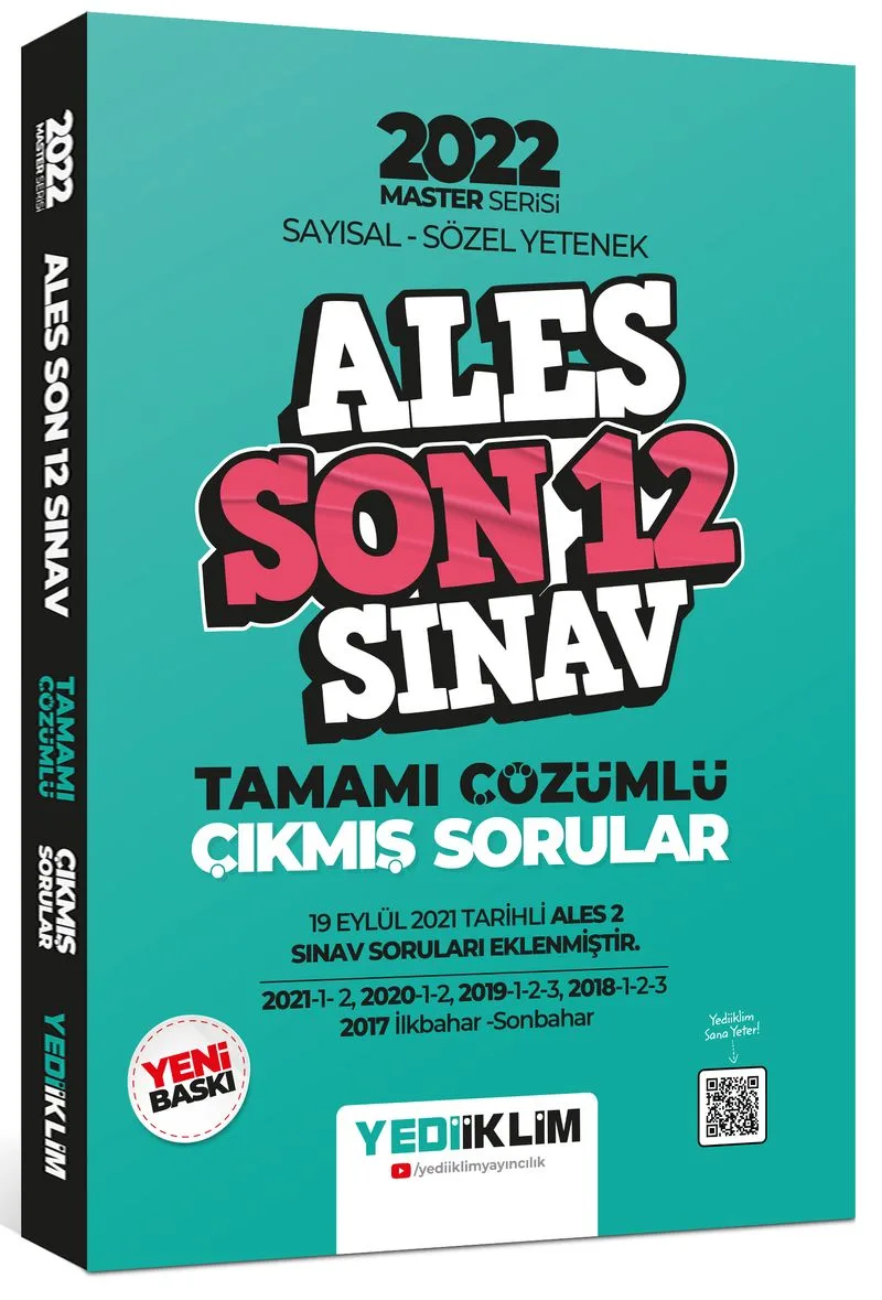 2022 Master Serisi ALES Sayısal- Sözel Yetenek Son 12 Sınav Tamamı Çözümlü Çıkmış Sorular
