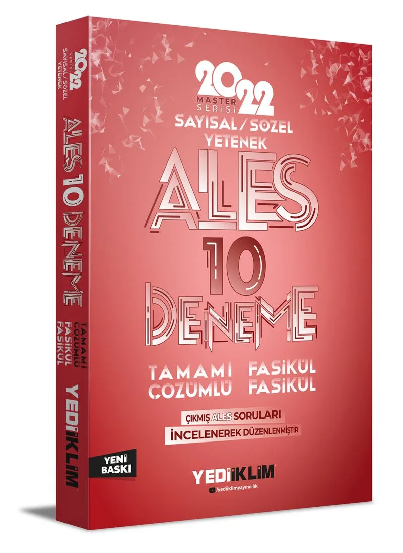 2022 Master Serisi Ales Sayısal- Sözel Yetenek Tamamı Çözümlü 10 Fasikül Deneme