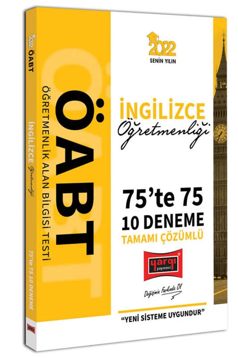 2022 ÖABT İngilizce Öğretmenliği 75te 75 Tamamı Çözümlü 10 Deneme