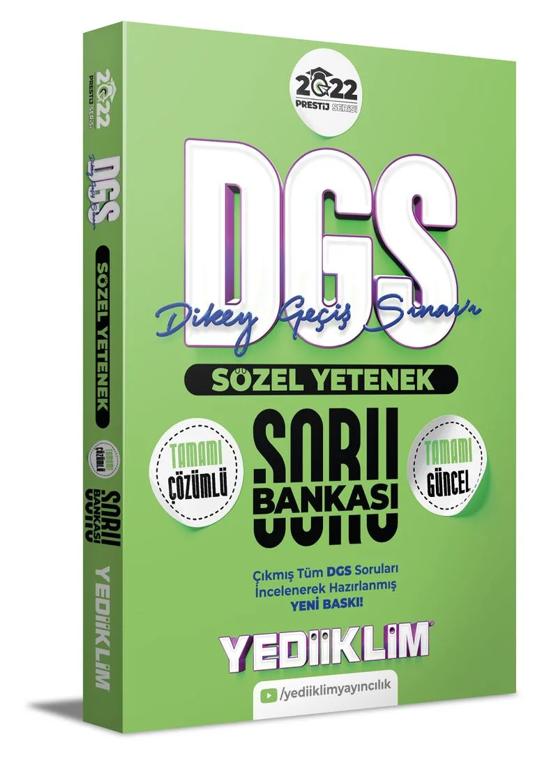 2022 Prestij Serisi DGS Sözel Yetenek Tamamı Çözümlü Soru Bankası