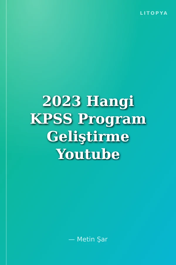 2023 Hangi KPSS Program Geliştirme Youtube Destekli Ders İzleme Defteri