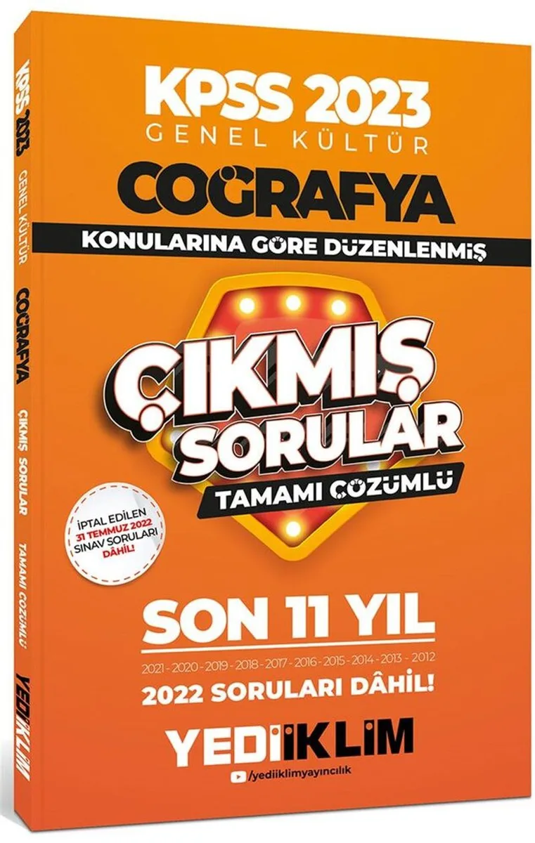 2023 KPSS Genel Kültür Coğrafya Konularına Göre Tamamı Çözümlü Son 11 Yıl Çıkmış Sorular