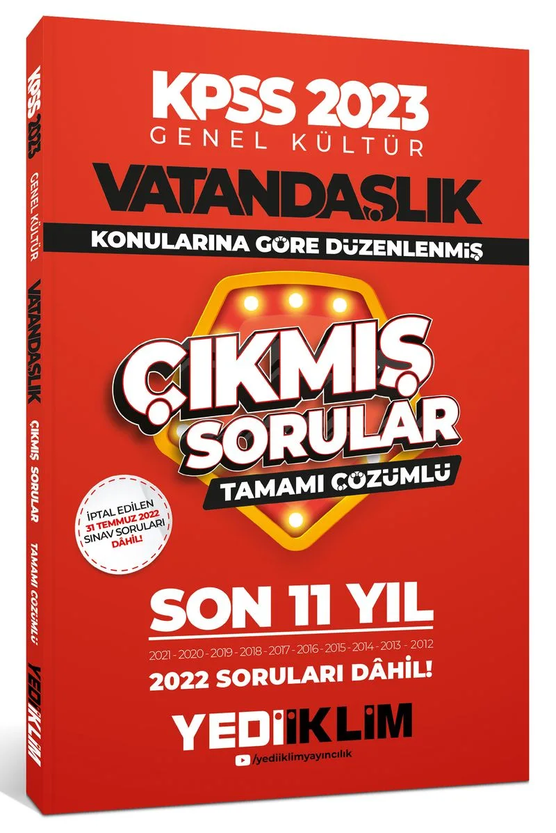 2023 KPSS Genel Kültür Vatandaşlık Konularına Göre Tamamı Çözümlü Son 11 Yıl Çıkmış Sorular