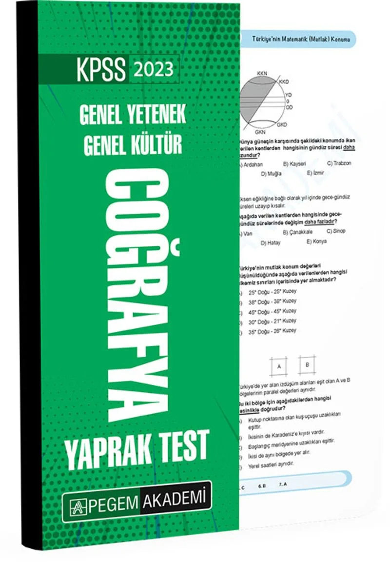 2023 KPSS Genel Yetenek Genel Kültür Coğrafya Yaprak Test
