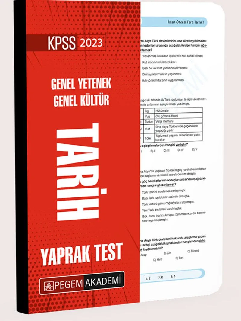 2023 KPSS Genel Yetenek Genel Kültür Tarih Yaprak Test