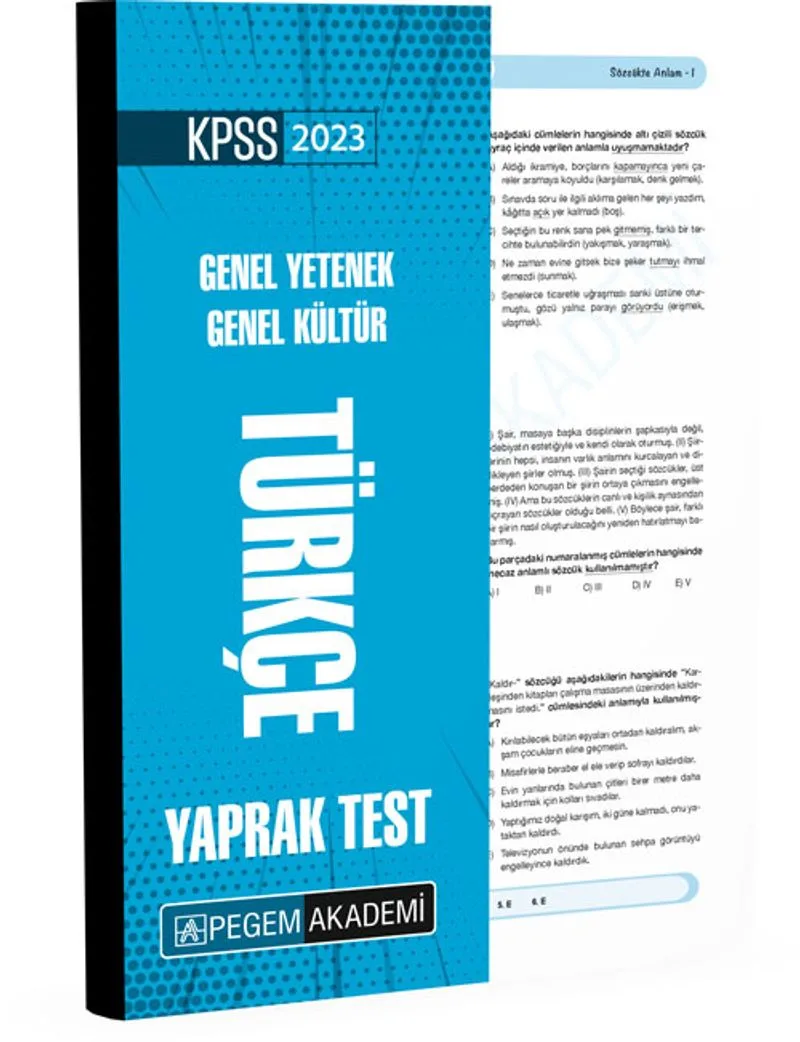 2023 KPSS Genel Yetenek Genel Kültür Türkçe Yaprak Test
