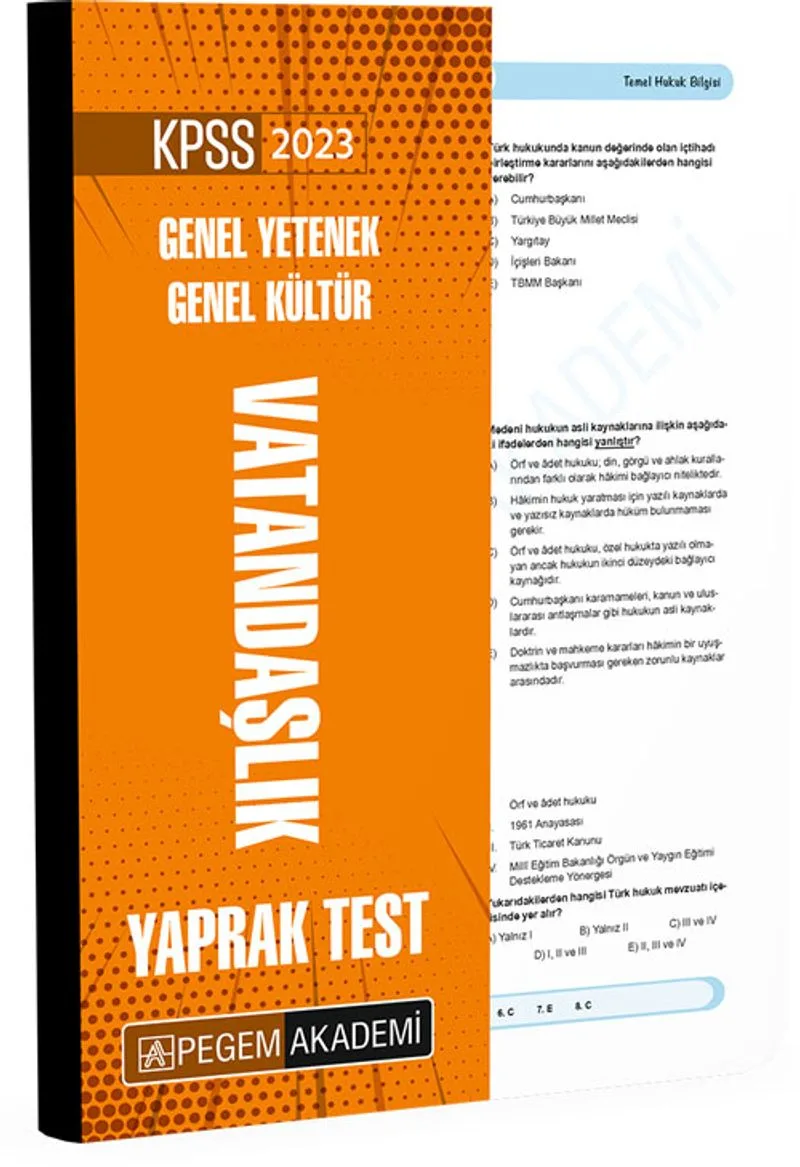 2023 KPSS Genel Yetenek Genel Kültür Vatandaşlık Yaprak Test