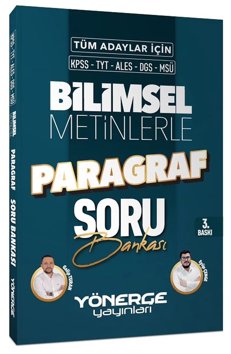 2023 KPSS TYT ALES DGS MSÜ Bilimsel Metinlerle Paragraf Soru Bankası