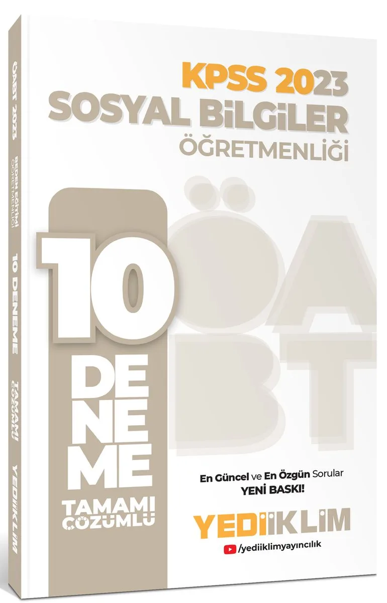 2023 ÖABT Sosyal Bilgiler Öğretmenliği Tamamı Çözümlü 10 Deneme
