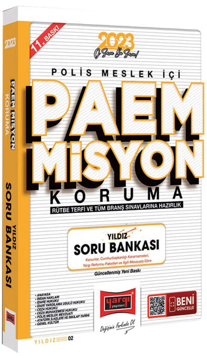 2023 Yıldız Serisi PAEM Misyon Koruma Rütbe Terfi ve Tüm Branş Sınavlarına Hazırlık Yıldız Soru Bankası