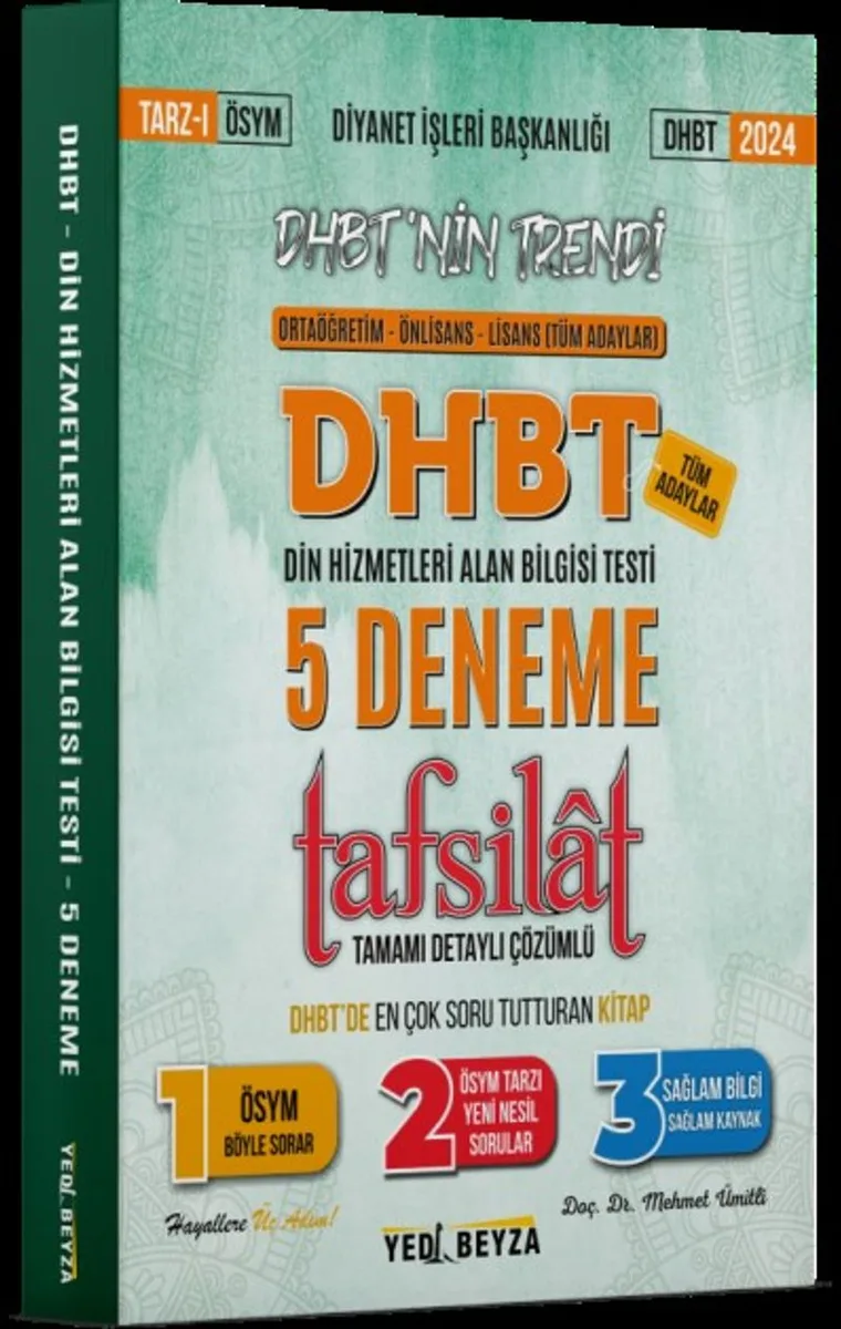 2024 DHBT Tafsilat Tamamı Çözümlü 5 Deneme