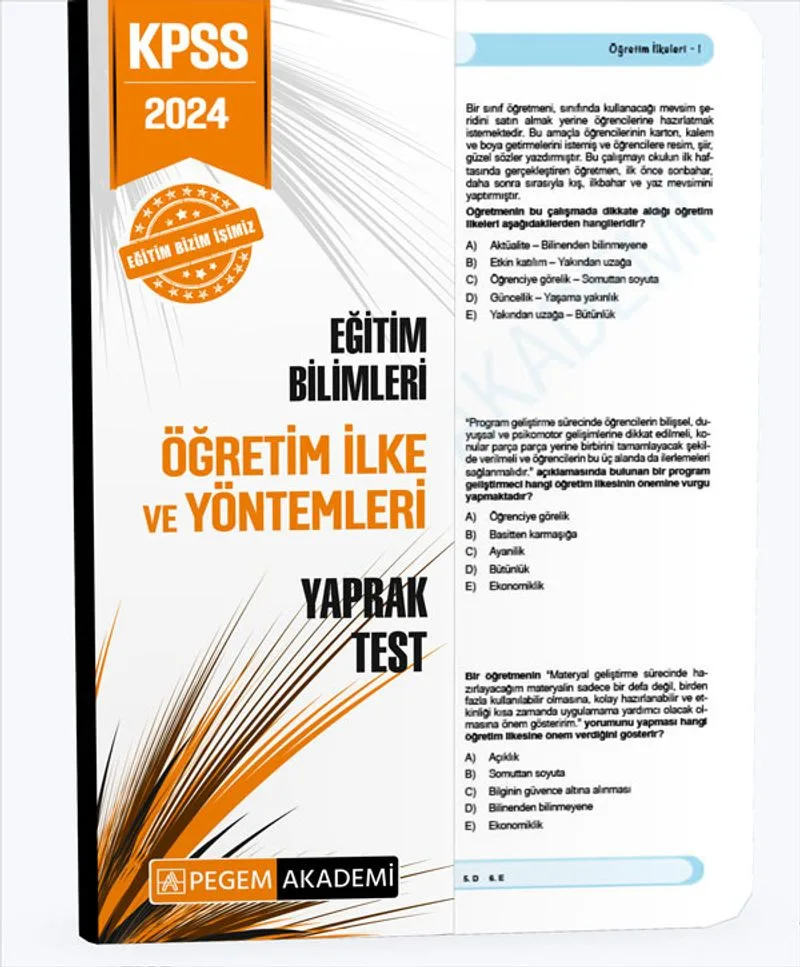 2024 KPSS Eğitim Bilimleri Öğretim İlke ve Yöntemleri Yaprak Test