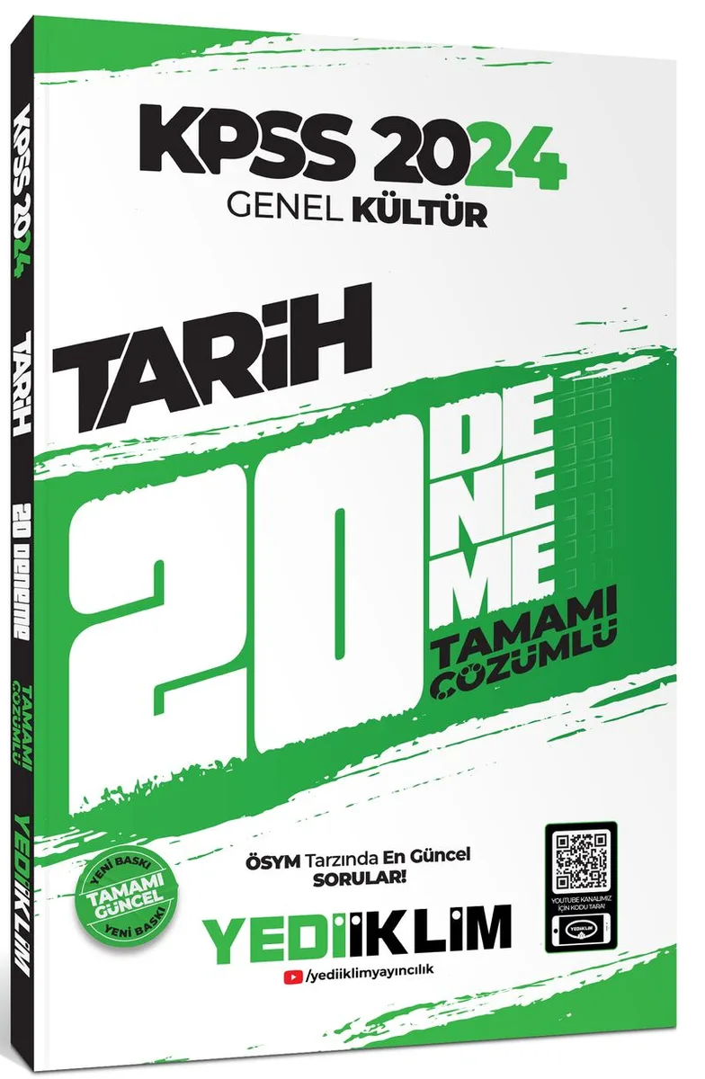 2024 KPSS Genel Kültür Tarih Tamamı Çözümlü 20 Deneme