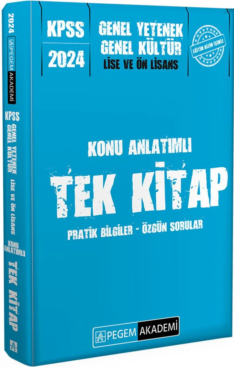 2024 KPSS Genel Yetenek Genel Kültür Lise ve Önlisans Konu Anlatımlı Tek Kitap