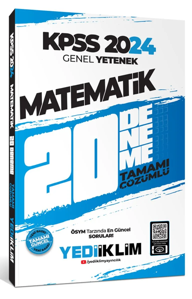 2024 KPSS Genel Yetenek Matematik Tamamı Çözümlü 20 Deneme