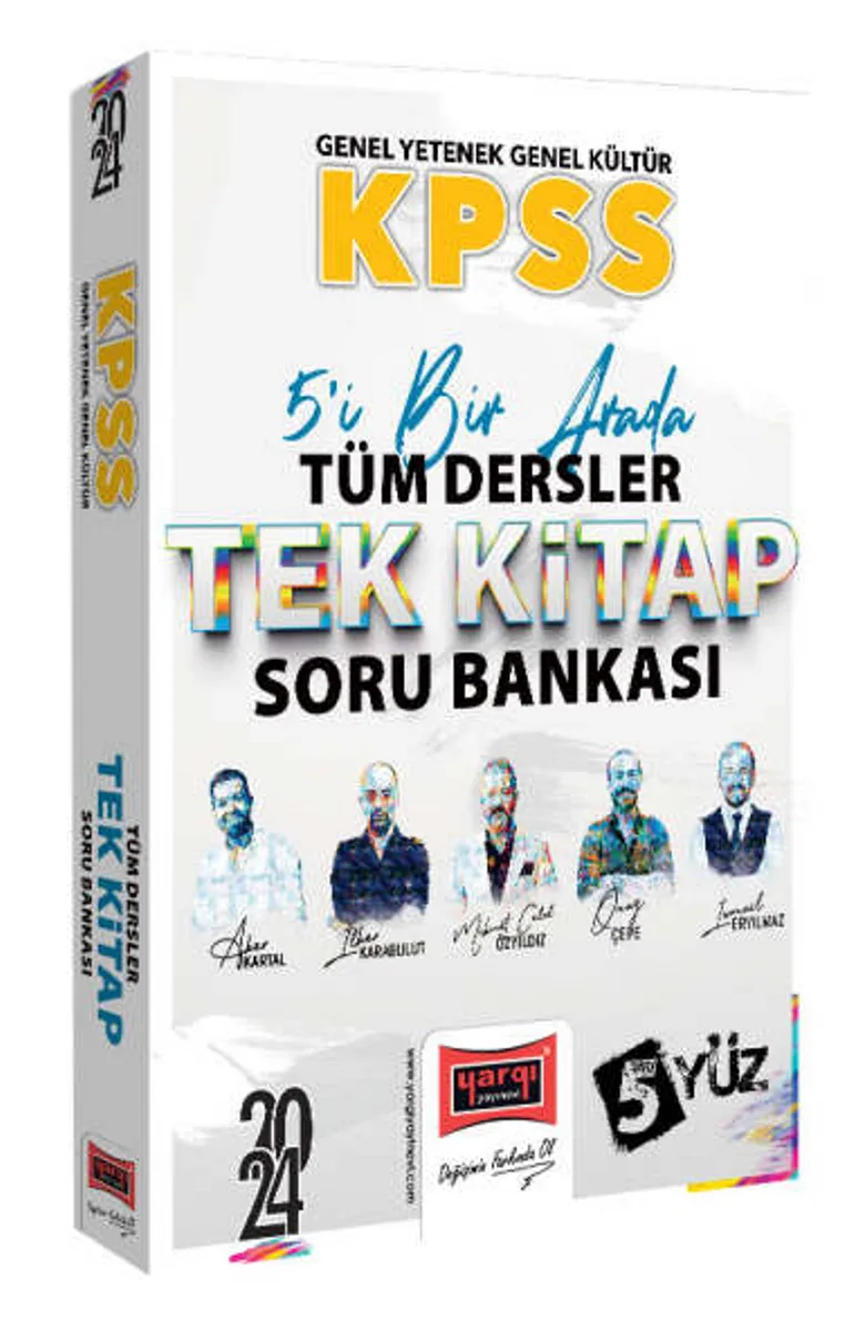 2024 KPSS Lisans GK-GY 5Yüz Ekibi Tüm Dersler Tek Kitap Soru Bankası