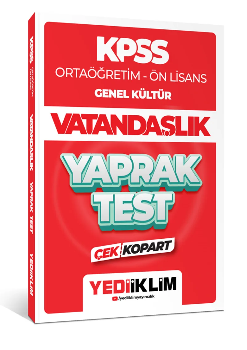 2024 KPSS Ortaöğretim - Ön Lisans Genel Kültür Vatandaşlık Çek Kopart Yaprak Test