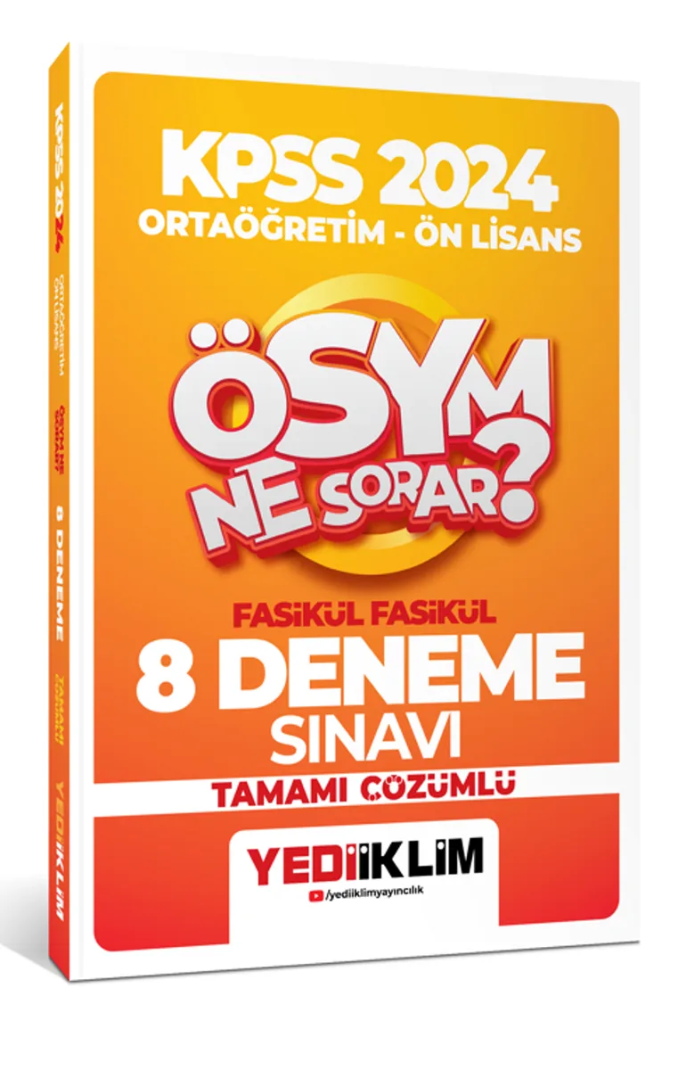 2024 KPSS ÖSYM Ne Sorar Ortaöğretim-Önlisans Fasikül Tamamı Çözümlü 8 Deneme