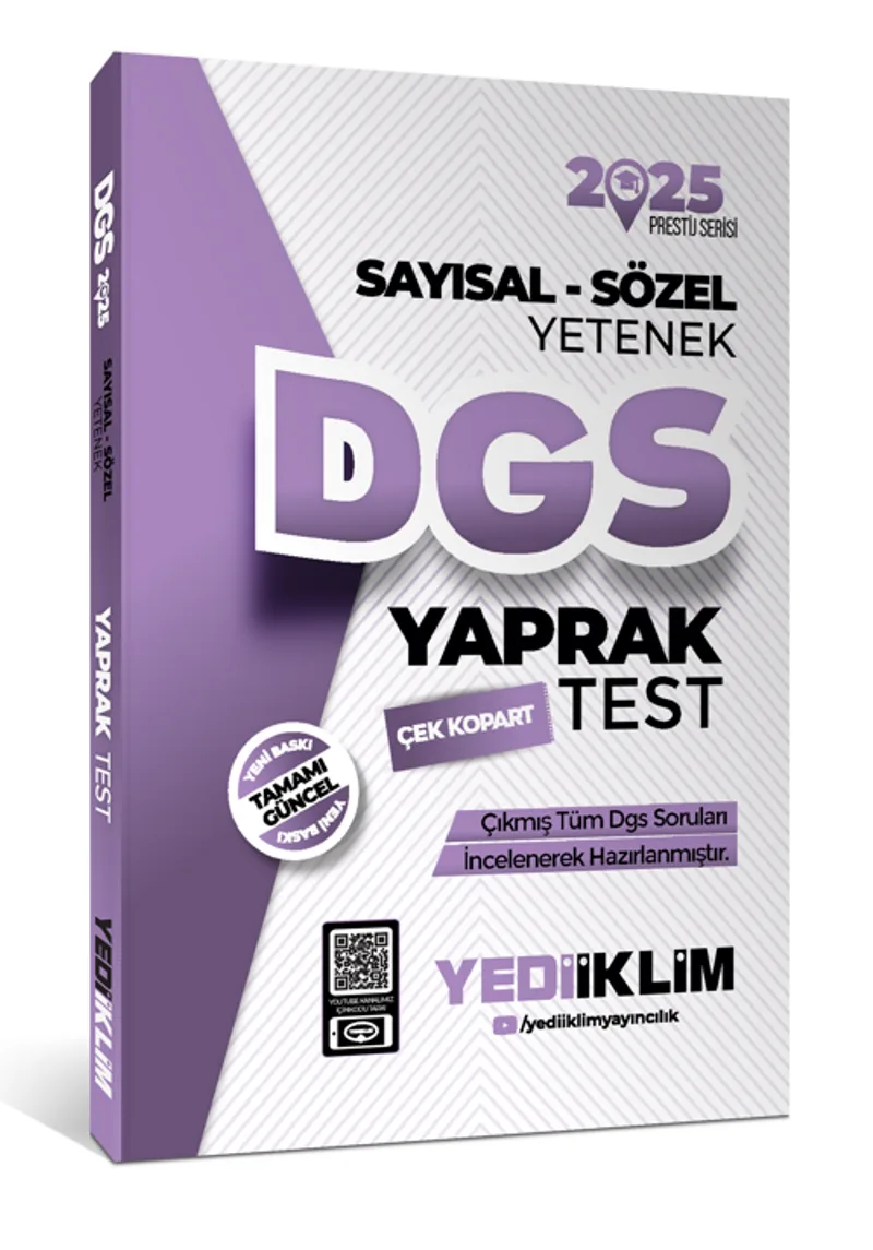 2025 DGS Sayısal-Sözel Yetenek Çek Kopart Yaprak Test